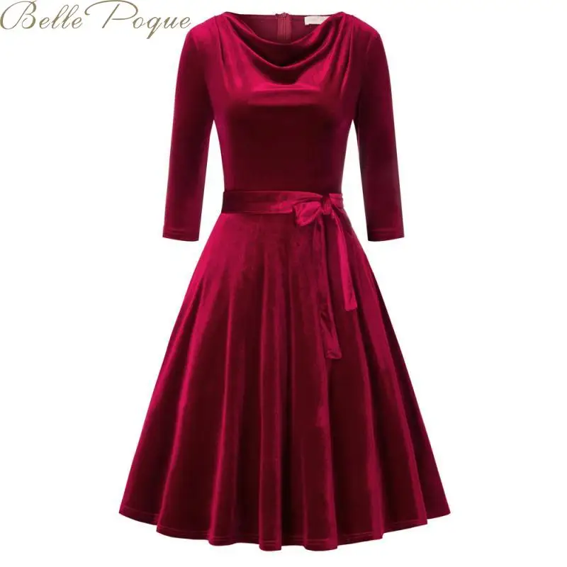 Belle Poque Autumn Winter Dress Women Butterfly Long Sleeve Party Dresses Vintage Celebrity Midi Dresses Vesidos s-2XL