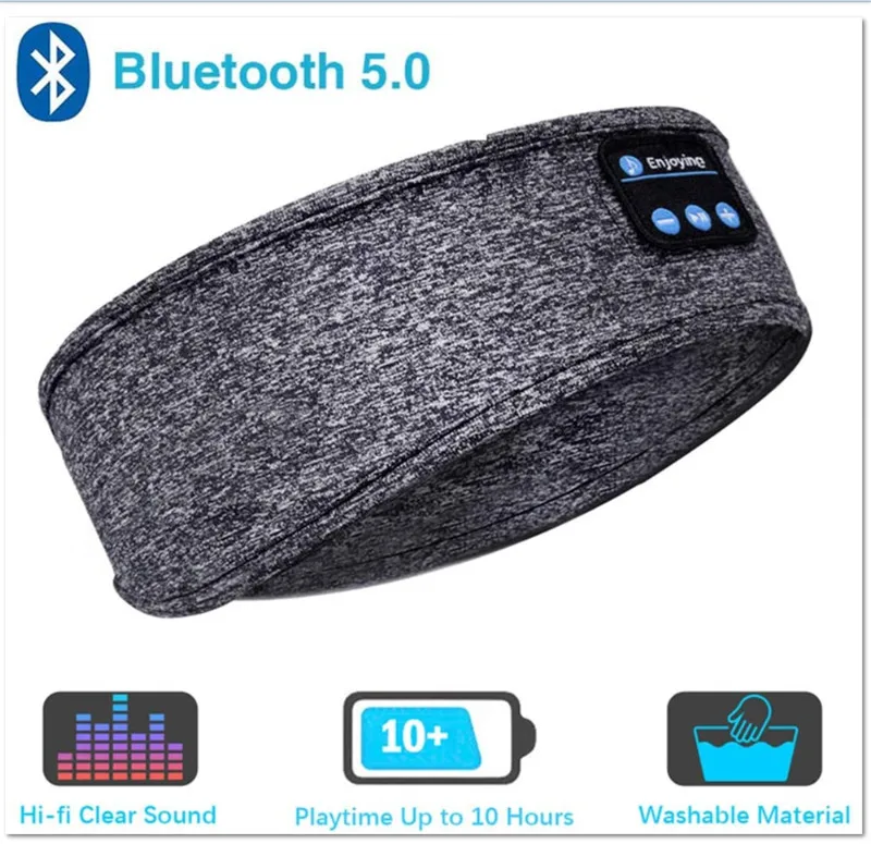 Casque Bluetooth Bandeau de Sommeil, Bandeaux de Sport de Musique sans Fil  Soft Sleep, Casque de Sommeil Longue Durée avec Haut-Parleurs HiFi Stéréo  Noir 