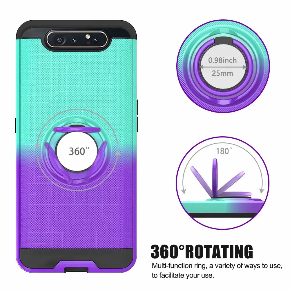 360 ° вращающийся кольцевой чехол для samsung Galaxy A20 A30 A40 A50 A505 A30S A50S A70 A80 A90 A10s противоударный 2 в 1 чехол для телефона