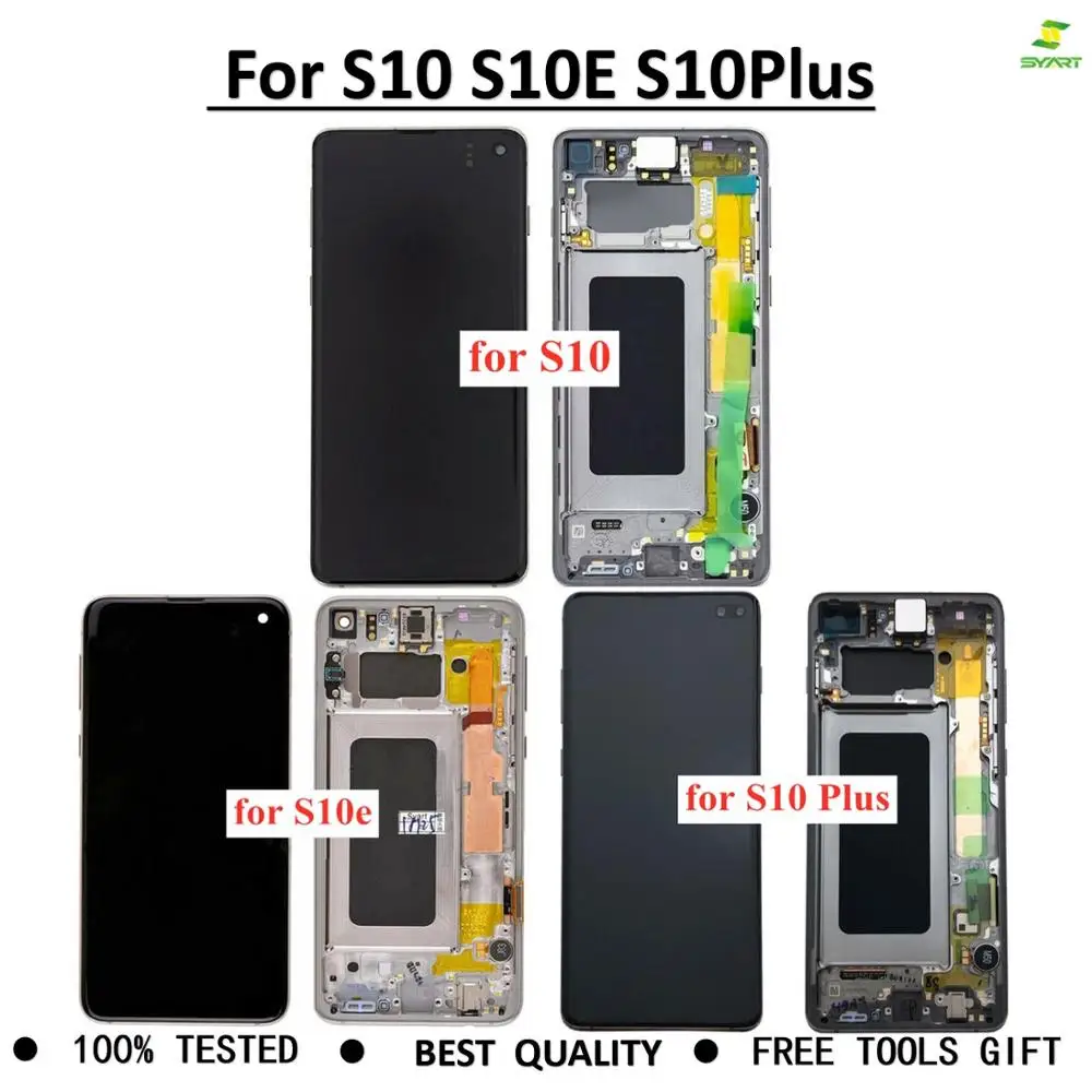Для samsung Galaxy S10 S10e S10 PLUS SM-G970 G973 G975 ЖК-дисплей сенсорный экран с рамкой для S10e S10 PLUS ЖК-дисплей