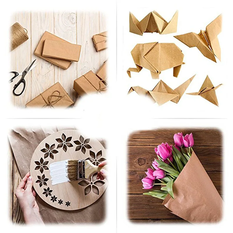 Рулон коричневой крафт-бумаги для свадебной вечеринки, украшения дома, натуральная переработанная бумага, идеально подходит для рукоделия, искусства, небольшой подарочной упаковки