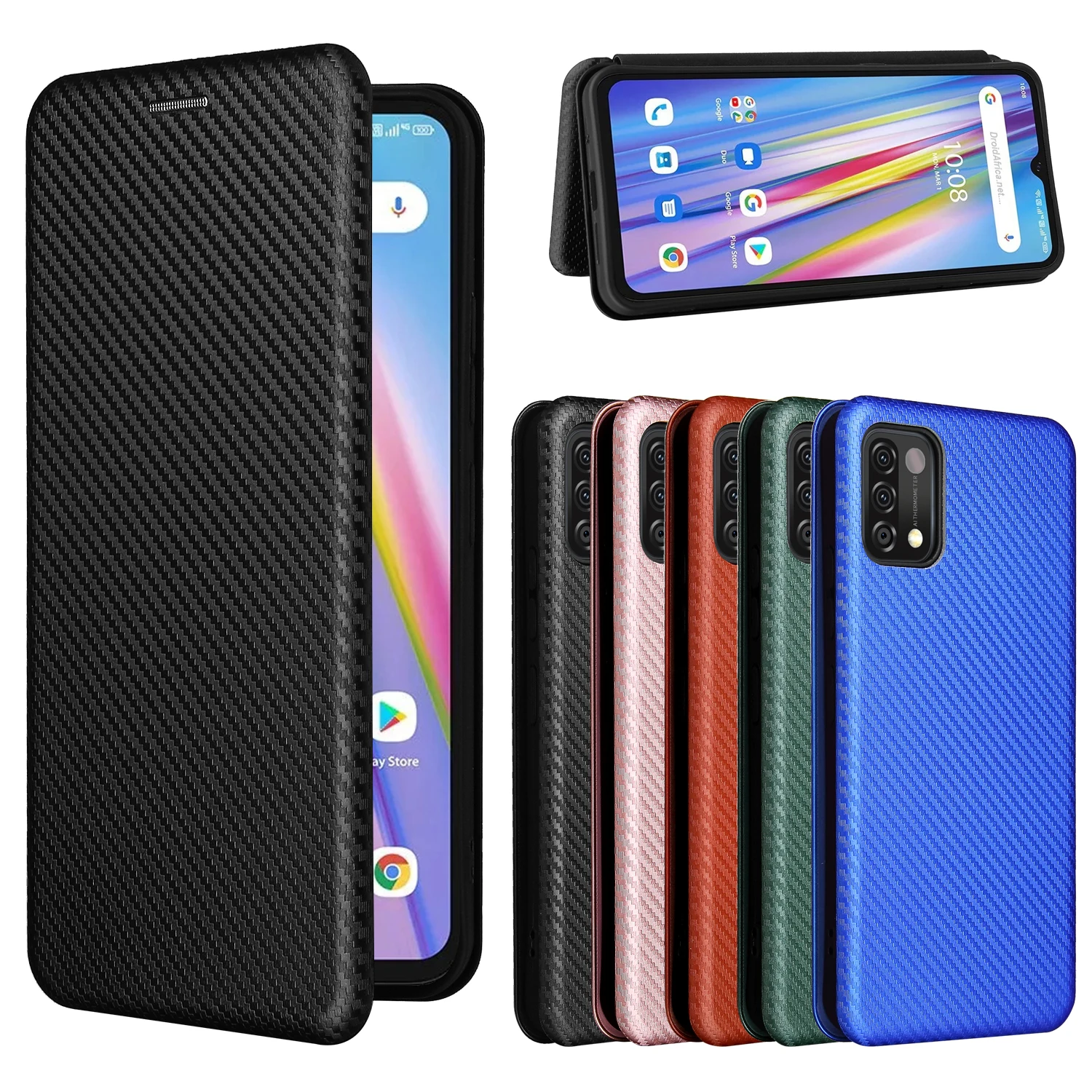 Магнитный флип-чехол из углеродного волокна для Umidigi A11 A9 A7 S5 Pro Max A11s A7s A3S A3X F2 чехол