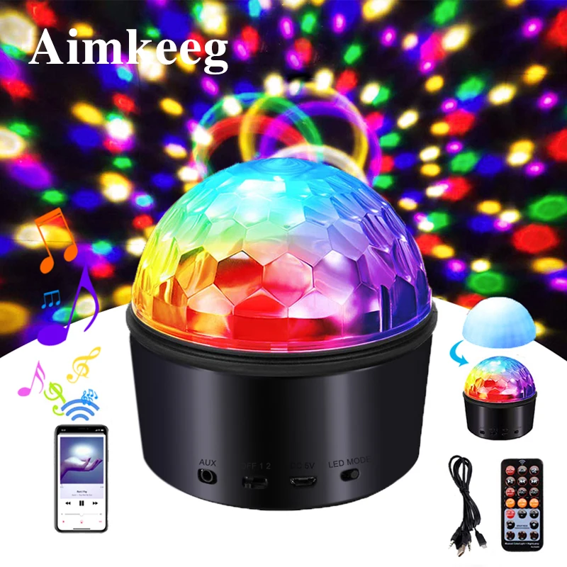 Bluetooth Music Stage Light RGB Effect Night Lamp DJ Disco Ball Strobe Lamps for KTV Wedding Christmas Party Decoration Lighting