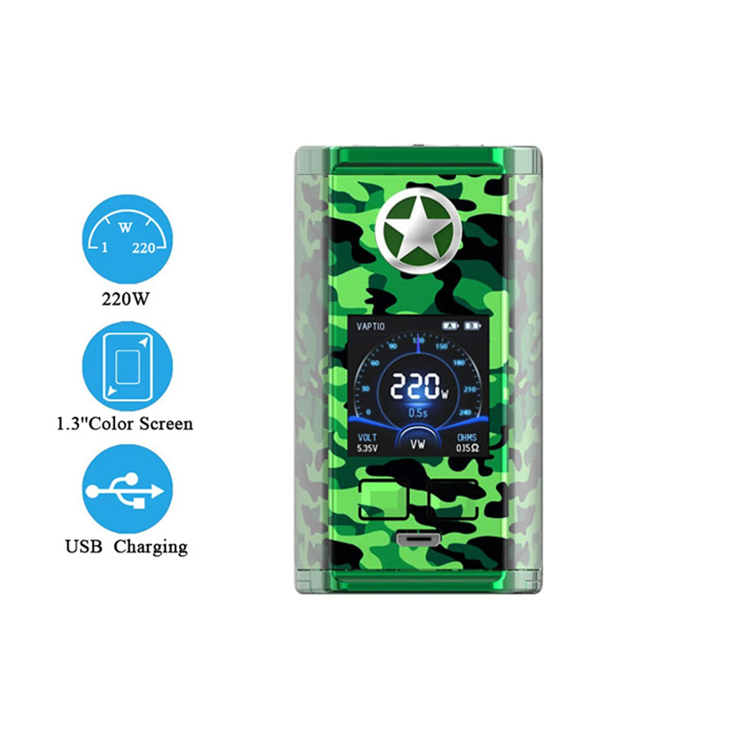 Оригинальная электронная сигарета Vaptio capт мод 220 Вт боксмод для электронной