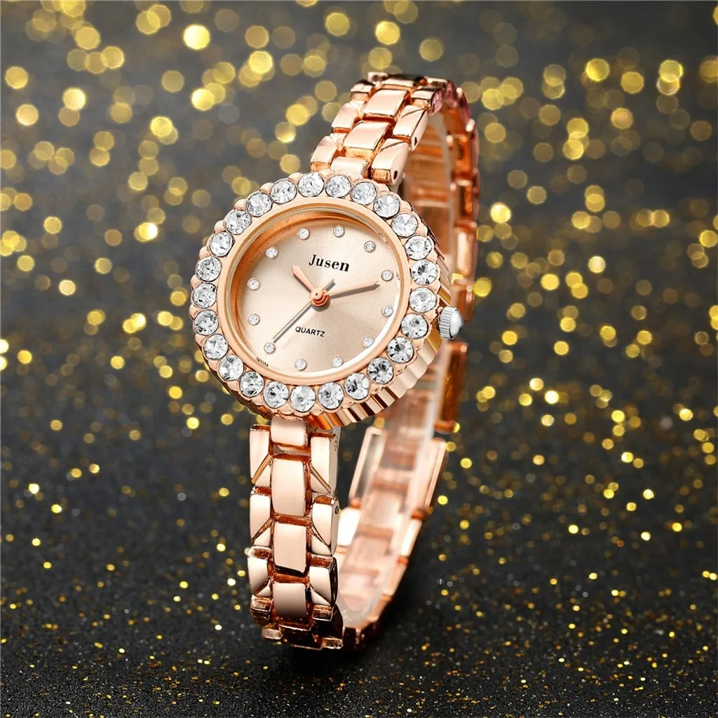 Модные Простые инкрустированные часы с ремешком из сплава, часы-браслет, женские кварцевые часы, подарок, модные женские наручные часы, Reloj Mujer