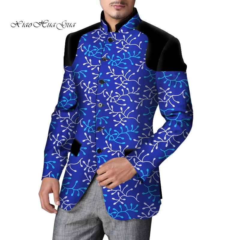 

2020 New Africa Clothing Men Blazer Slim Fit Fancy Blazers Suit Jacket Tops Coat Flower Men Blazer Wedding Dress Suit WYN524