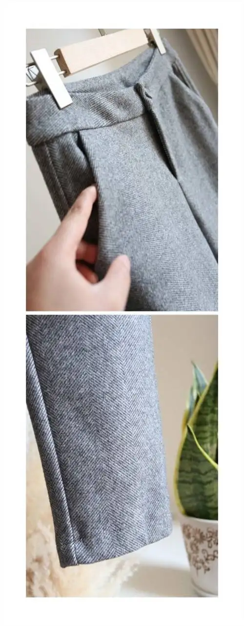 Heydress Новые Осенние Женские однотонные элегантные шерстяные брюки офисные женские свободные женские брюки леггинсы с высокой талией