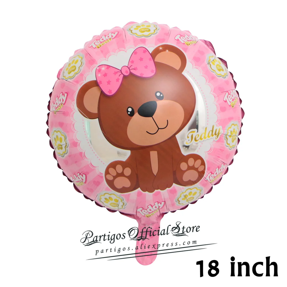24 дюйма для маленьких мальчиков/с изображением девочки и медведя пузырь воздушные шары розовый пузырь медведя Фольга медведь клипсы для воздушных шаров, хороший подарок на день рождения, декор для детей игрушки шар в виде шара - Цвет: 18 inch pink bear