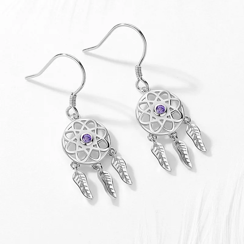 Женские серьги подвески TONGZHE Dream Catcher из стерлингового серебра 925 пробы