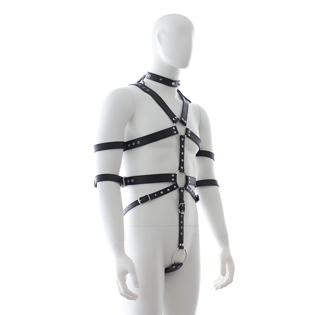 Fetisch Männer Homosexuell Brust Harness Männlichen Leder Exotische Tops Einstellbare Männer Harness Gürtel Punk Rave Kostüme für BDSM Bondage Homosexuell sex 2