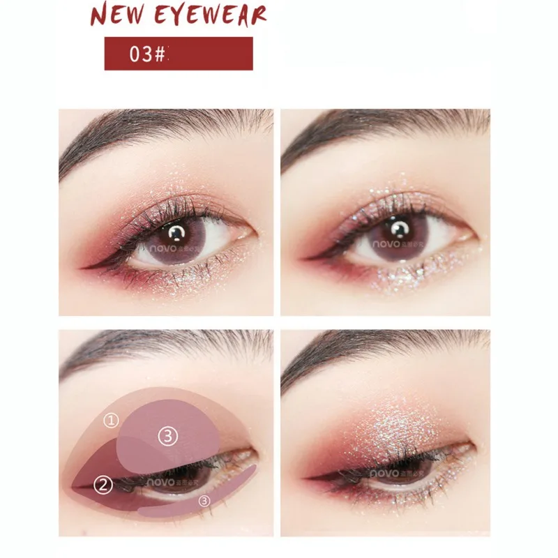 Ново 9-Цвет Eyeshadw палитра длительный Водонепроницаемый устойчивый к пятнам Цвет быстро матовые мерцающие тени для век P1