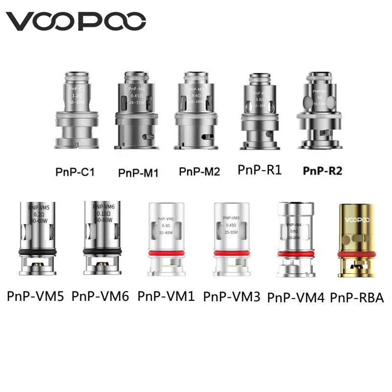 VOOPOO-Bobina original PnP, kit de rollo para Voopoo Vinci/Drag Baby, 0.2ohm VM5 /0.15ohm VM6 /0.6ohm RBA /0.3ohm VM1/0.45ohm VM3/0.6ohm VM4