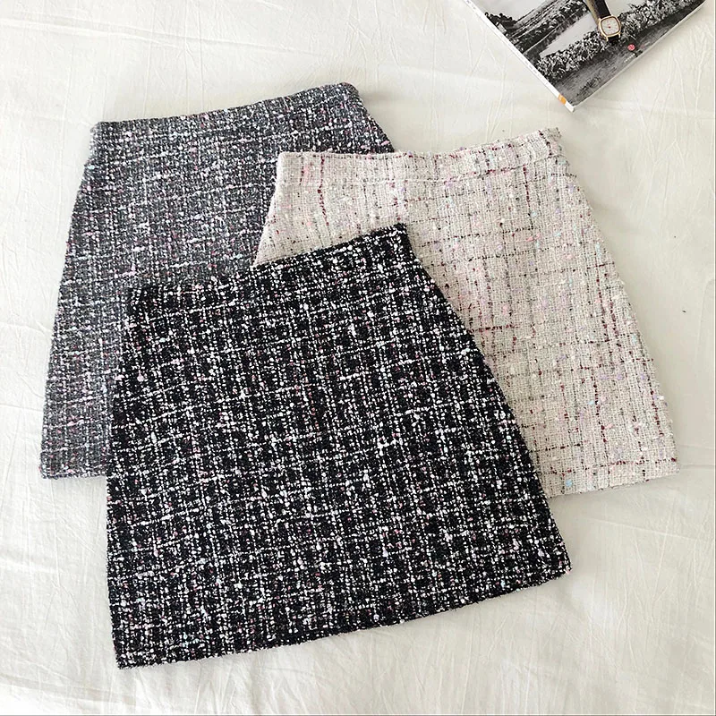 Юбка на молнии с высокой талией, Осень-зима, новая Корейская мини-юбка, модная тонкая сексуальная юбка в стиле пэчворк, G990