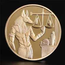 1 шт Позолоченные Египет смерти протектор Анубиса монета копия монеты египетского бога смерти набор памятных монет подарок 1 шт Позолоченные Египет смерти протектор Анубиса монета копия монеты египетского бога смерти набор памятных монет подарок