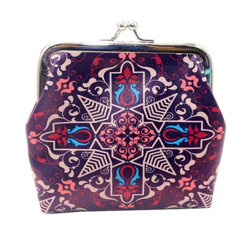 

Coin purse for women 2019 new retro print buckle mini wallet leather pocket кошелек женский натуральная кожа