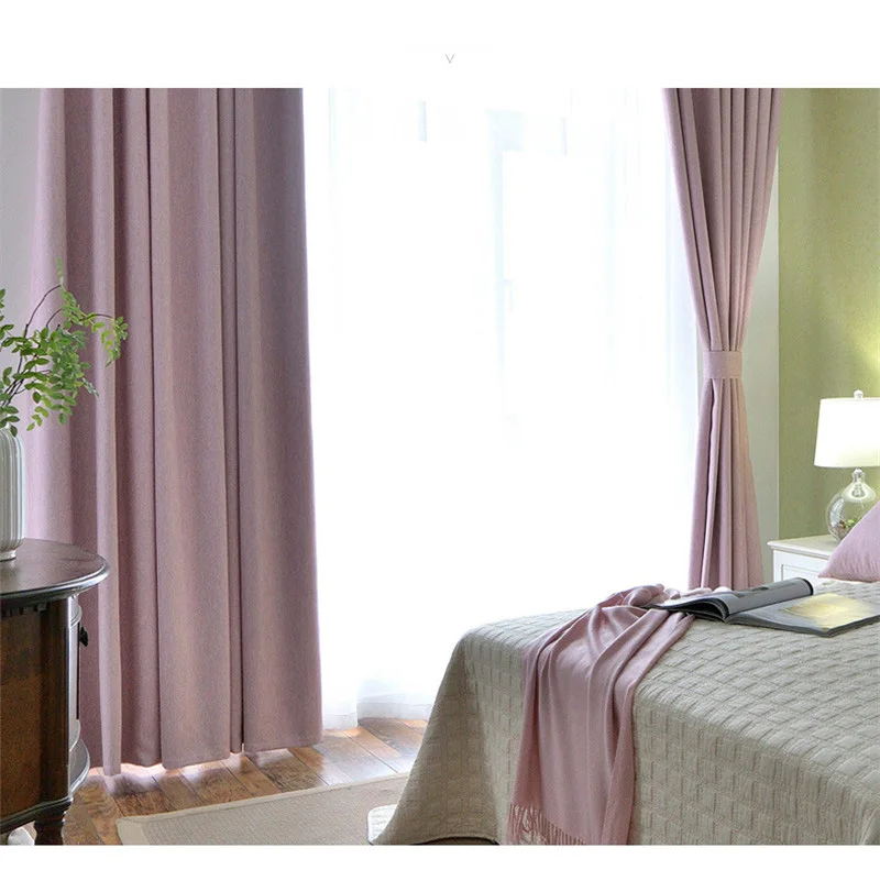 Бежевые/синие/зеленые/розовые плотные затемненные шторы для гостиной, высококачественная ткань, занавески на окна для гостиничной спальни, W-HM095#20