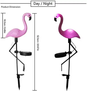 

Flamingo Lawn Lamp Solar Lights Garden Decor Yard Outdoor Decorative Stake Solar Pink Flamingo Yard Ornaments