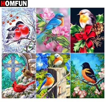 

HOMFUN Diamond Painting Cross Stitch "Bird flower tree" 5D DIY Diamond Embroidery Full Square/round Rhinestone Of Picture