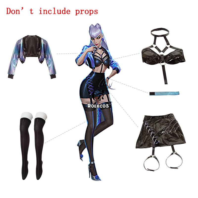 Rolecos Game Lol Kda Cosplay Costume Evelynn Women Sexy All Out Halloween Bra Skirt Full Set -Zentai shop online H8ed542f97e6641f7ae93e5b8273d52a0V.jpg
