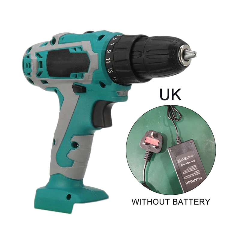 100-240V AC 5000mAh 25-speed бесщеточная Электрическая Дрель ударная отвертка UK Plug