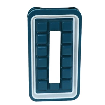 

18 Grid Folding Ice Tray Making Mold Insulated Storage Box Silicone Square Maker Portable Ice Cream Tools