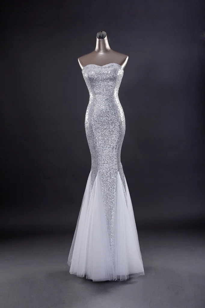 same as picture Frete grtis senhoras sexy' querida sereia tule lantejoulas longo vestido de noite formatura vestido - Цвет: same as picture