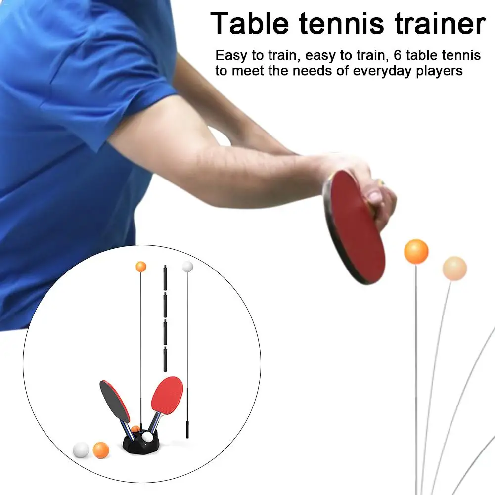 Table Tennis Trainer Movable Elastic Soft Shaft Vision Training Adjustable Height Leisure Decompression Sports 2 Table Tennis Pa