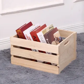 

Solid Color Wooden Multifunction Desktop Storage Box Storage Window Basket Display Organizer Sundries Container For Home