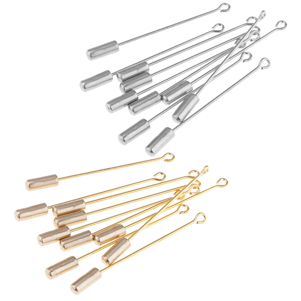 20 pcs Stainless Steel DIY Long Stick Brooch Handmade DIY Suit Boutonniere Collar Lapel Pin Fashion Jewelry Brooches