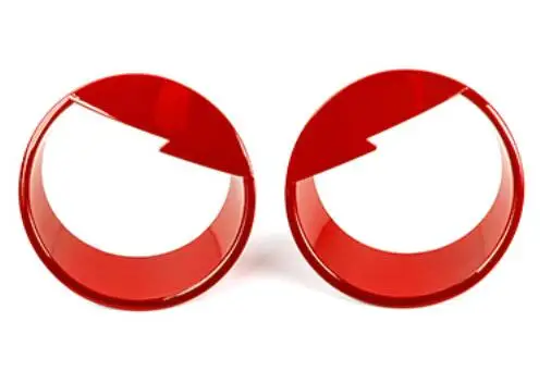 B Red 2PCS ABS хром автомобиль Стайлинг передние фары крышка рамка отделка наружное украшение 2шт 9 шт для Jeep Wrangler JK 2007- аксессуары - Цвет: B Red 2PCS
