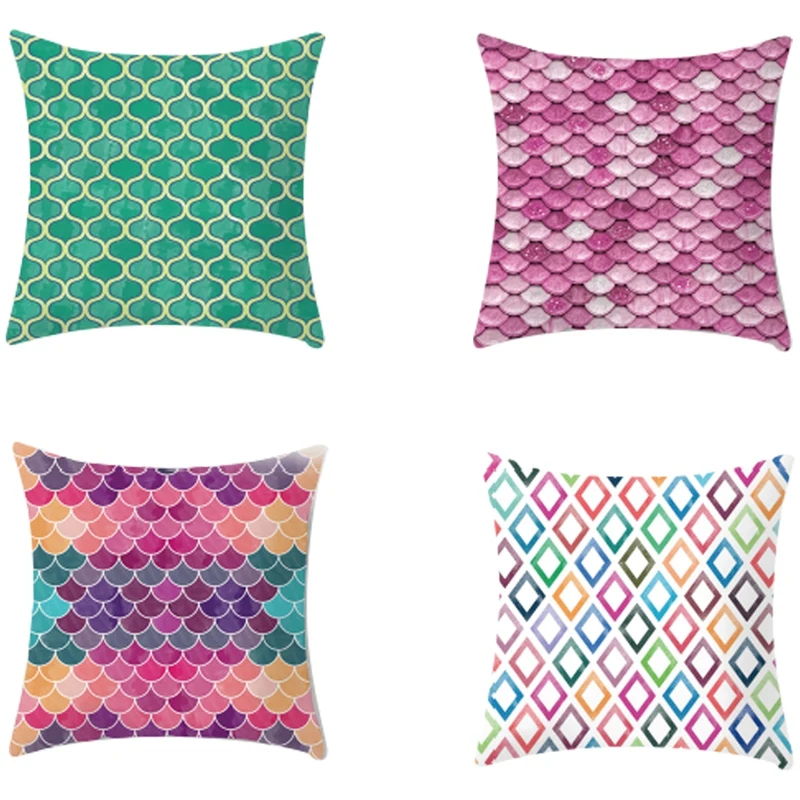 

Geometric Pattern Cushion Covers Home Decorative Pillows Case Throw Pillows Cover Map Velvet Pillow Case for Sofa