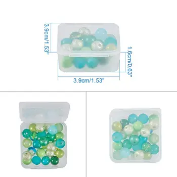 

24 Pack Square Frosted Clear Plastic Bead Storage Containers Box Case with Lids