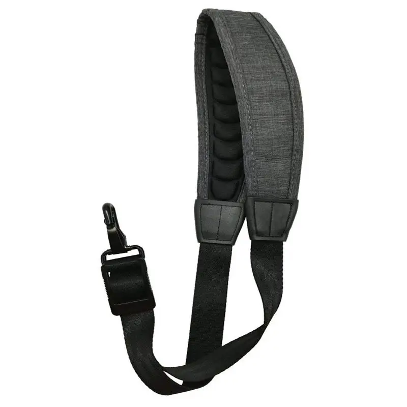 

Saxophone Strap Alto Tenor Bari Soprano Sax Neck Strap Pressure Reducing Soft Padded with Metal Hook Dark Grey