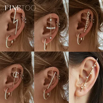 

Punk Hip Hop Crystal Ear Wrap Crawler Ear Cuff for Wedding Bohemian Geometric Hook Earrings Statement Jewelry Gifts