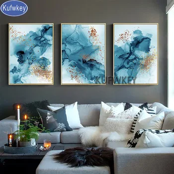 

Modern Watercolor Ink Abstract art 3 d diamond mosaic 3 Piece 5d diy handcraft diamond painting mosaic full embroidery Triptych,