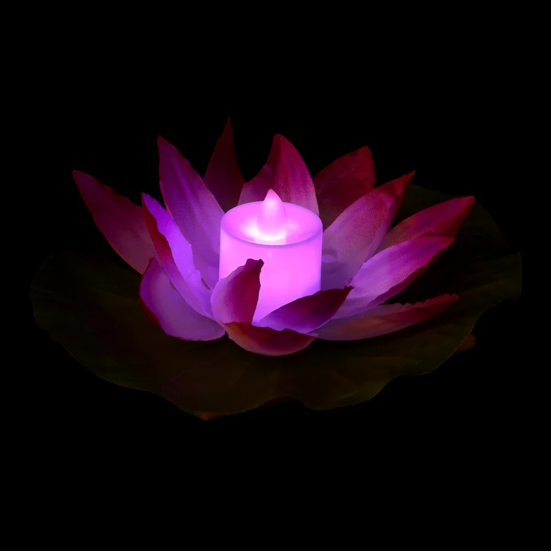 

LED Floating Lotus Flower Lamps On Water Swimming Pool Garden Decoration Light