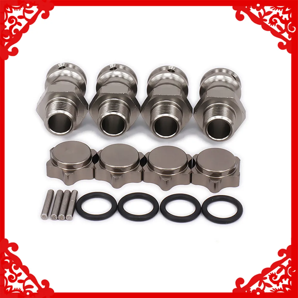 KEEDA 4PCS Dadi Esagonali Ruota RC 17mm In Alluminio - Filetto 1.0mm Per Auto 1/8 HSP Redcat Himoto (Oro)