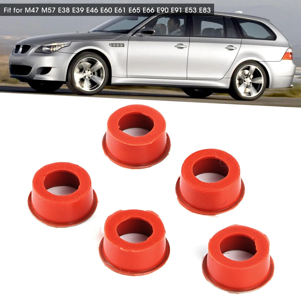 5Pcs Car Auto Front Engine Gasket Washer Rubber Fit for BMW M47 M57 E38 E39 E46 E60 E61 E65 E66 E90 E91 E53 E83 11612246949