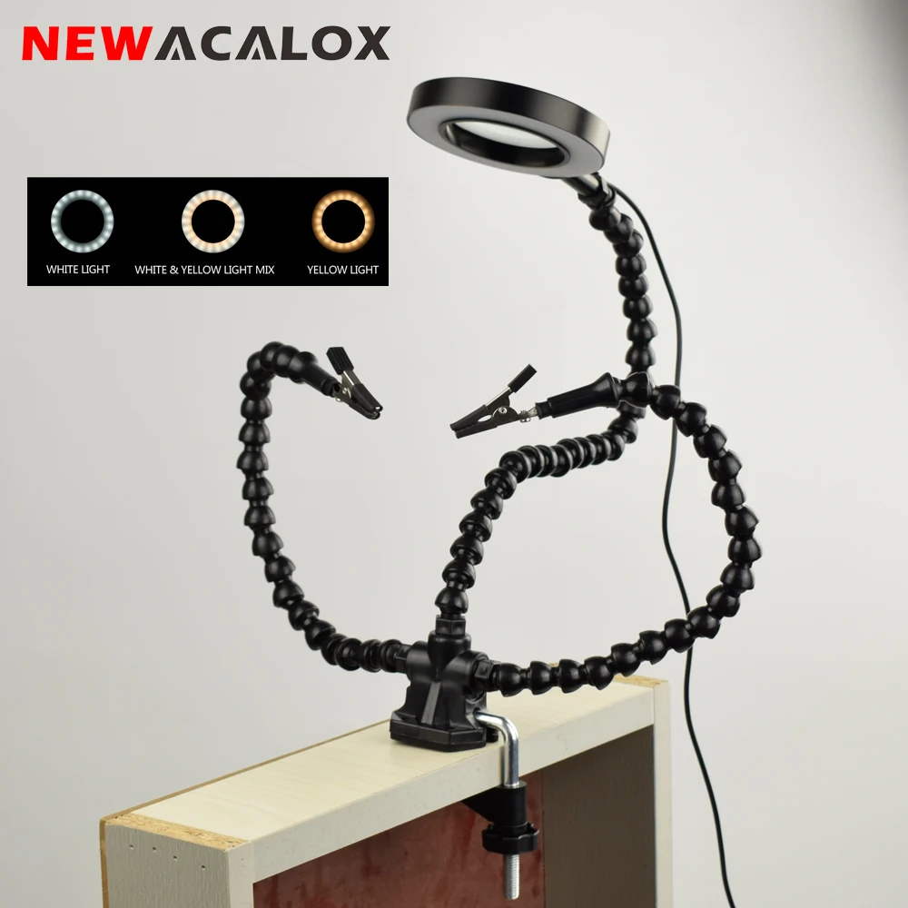 Держатель для паяльника NEWACALOX с зажимом печатных плат USB 3 светодиодный |