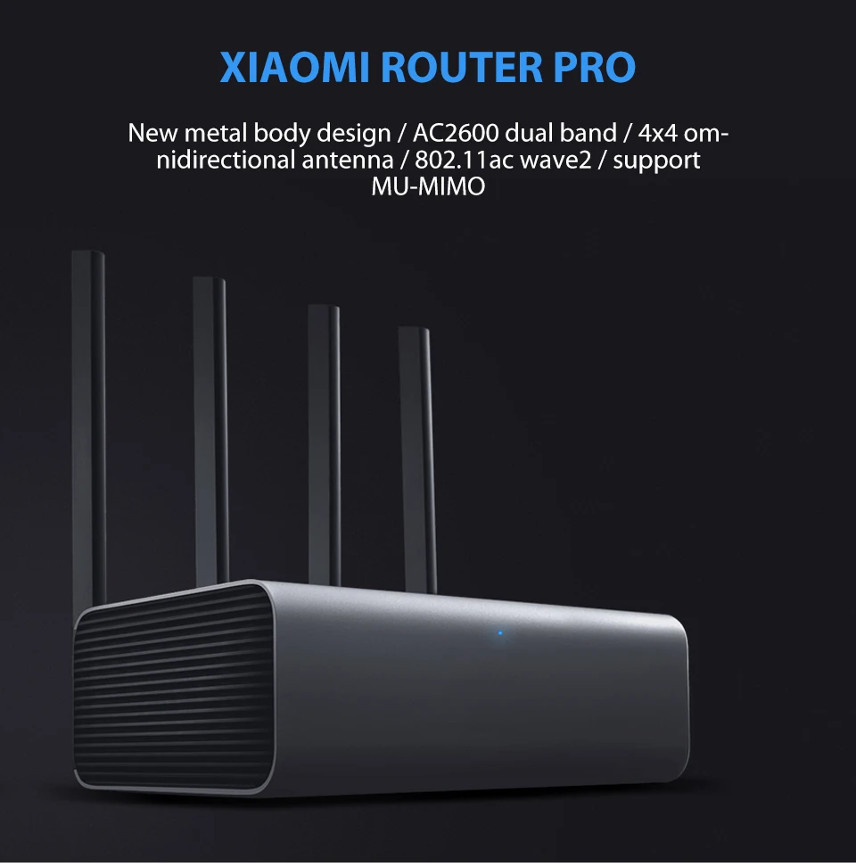 Original Xiaomi Mi Router Pro WiFi Repeater AC2600 2.4G5GHz Dual Band APP Control Wireless Metal Body MU-MIMO Routers (1)