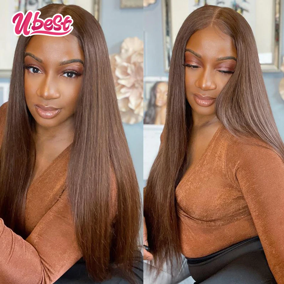 Chestnut Brown Lace Front Wig Human Hair | Chestnut Human Straight Wig - 4  Brown - Aliexpress
