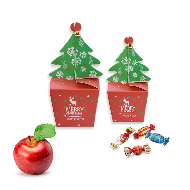 Christmas Candy Box Bell Christmas Tree Candy Apple Packing Box Christmas Eve Party Cookie Bag Gift Box Navidad Candy Box Decor