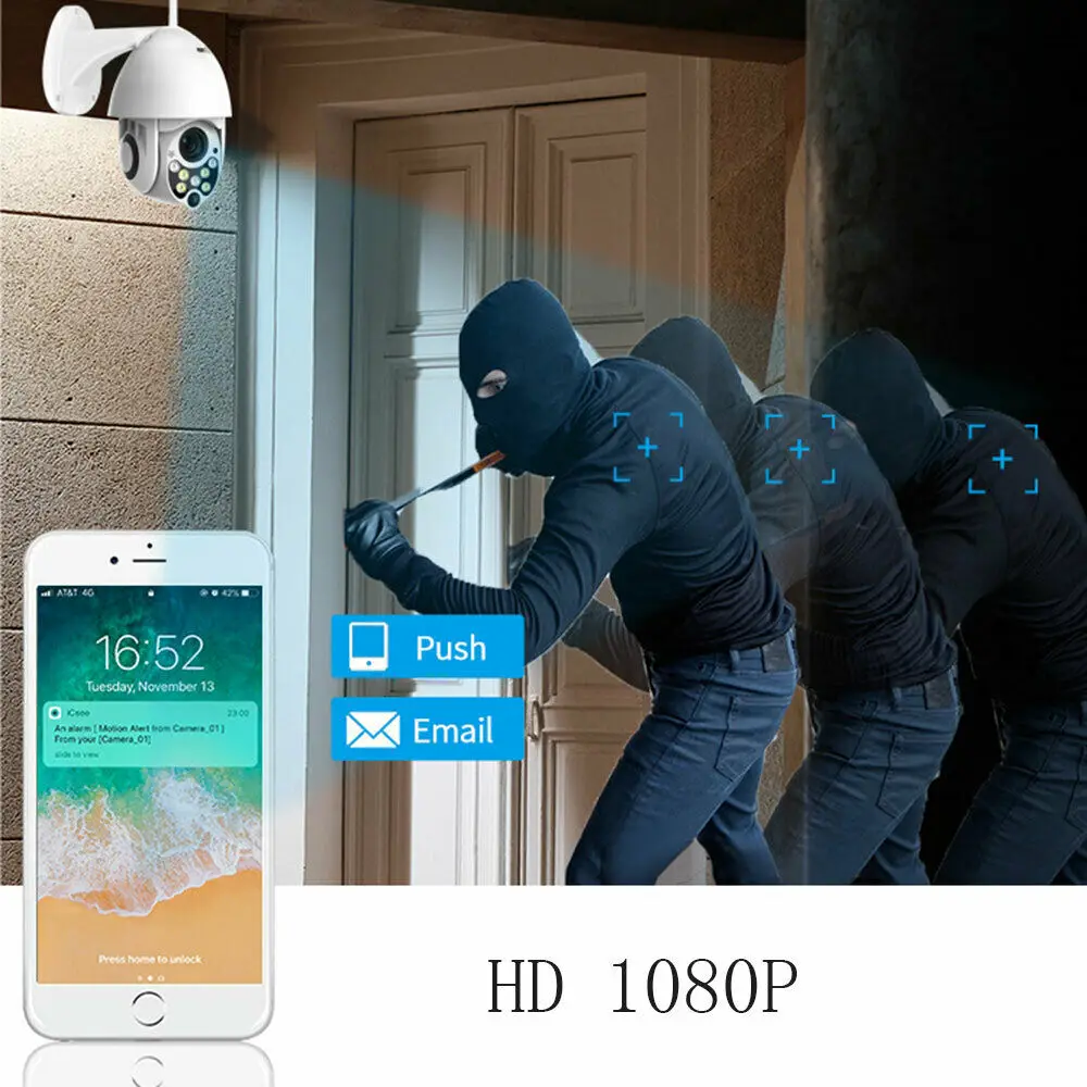 Великобритания 1080P HD wifi IP камера белая беспроводная наружная CCTV Домашняя безопасность инфракрасная камера 2MP