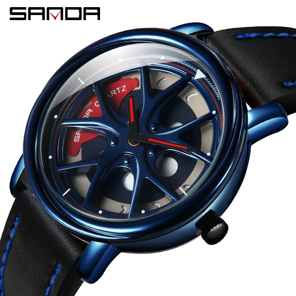 Sleek Black Waterproof Stainless Steel Skeleton Dial Men's Wristwatch