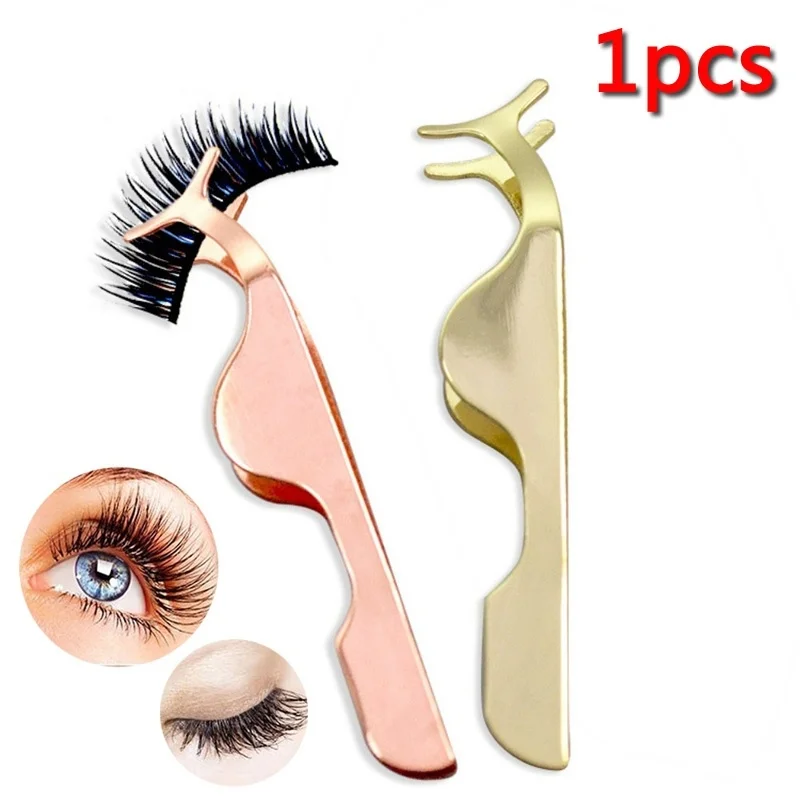 

1 PCS Beauty Tools Multifunctional False Eyelashes Stainless Auxiliary Eyelash Curler Tweezers Clip