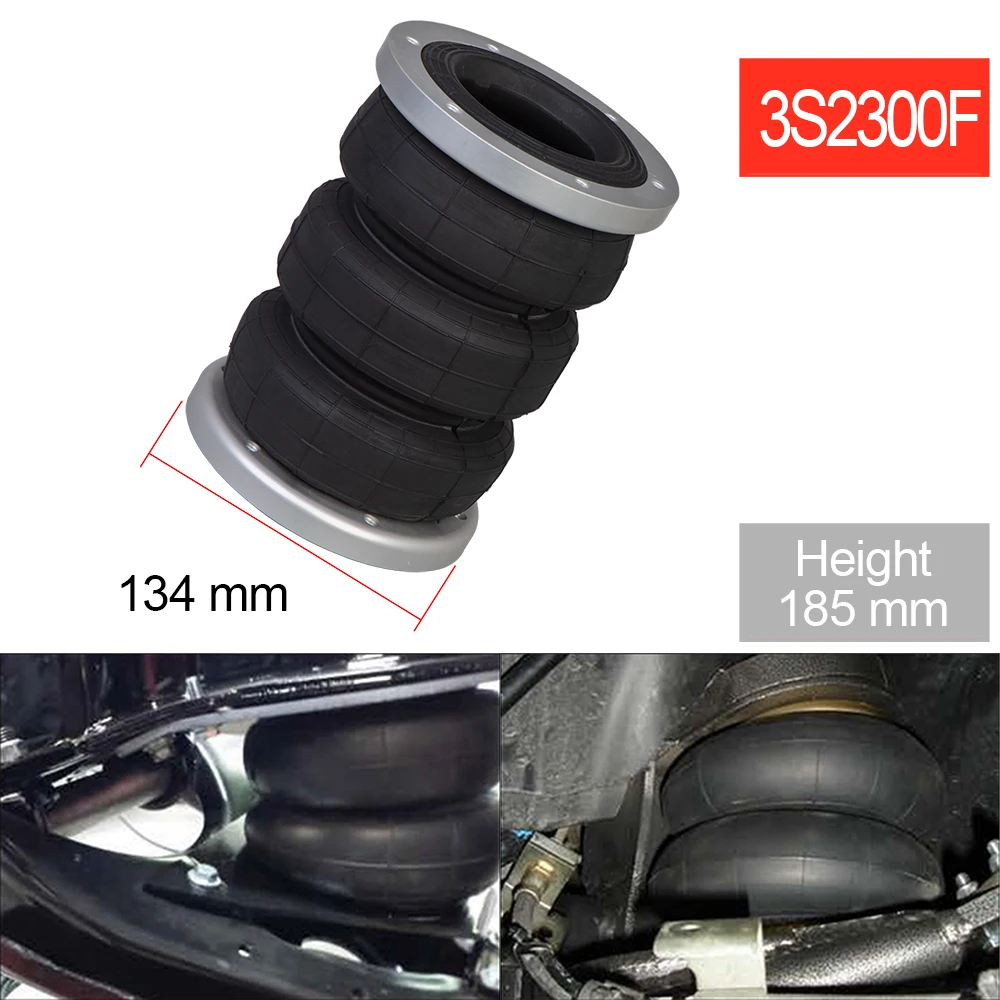 

1PCS Universal Air Suspension Kit Bag Pneumatic Shock Absorber 3S2300F With Aluminium Flange