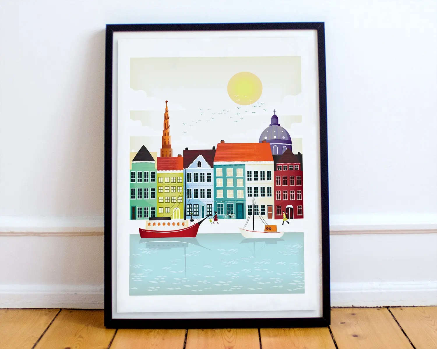 Копенгагенская печать | Nyhavn Копенгагенский плакат Дания Скандинавский Декор Дом
