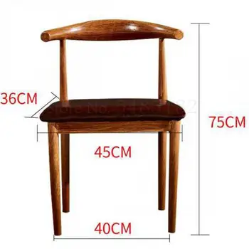 

Horn chair imitation solid wood chair backrest stool western restaurant snack restaurant tea shop dining table and chair combina