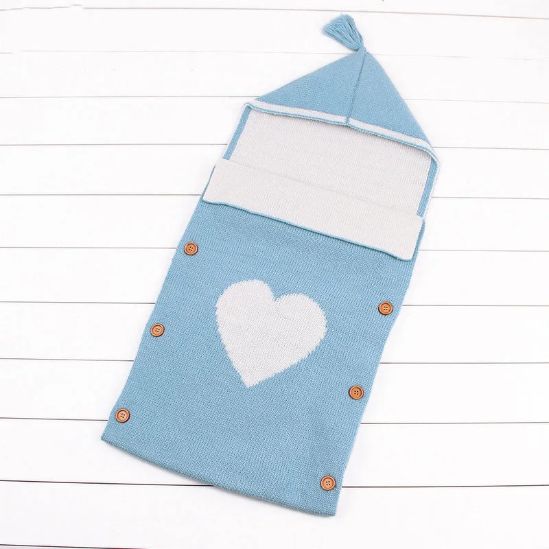 MOTOHOOD  knitted Baby Sleeping Bags Winter For Stroller Cute Heart Envelopes baby slaapzak Newborn Baby Sleep Sack (18)
