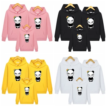

Panda Hoodie Sweatshirt Cute Animal Father Mother Parent-child Clothing Family Matching Outfits Gifts for Kids Dropshipping